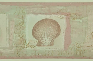 Wallpaper Border seashells in soft color tones RKB9125B - Picture 1 of 2
