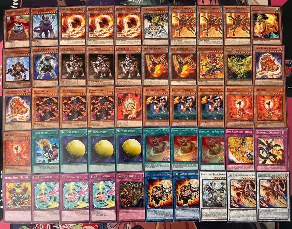 YUGIOH - FLAMING BEAST WARRIOR DECK - SACRED PHOENIX OF NEPHTHYS, PHANTOM WILD ~ - Image 1 of 1