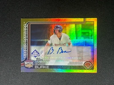 2025 Topps Pro Debut Blake Burke /50 Gold Foil Auto - Image 1 of 2