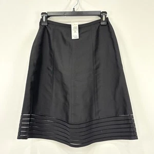 Ann Taylor Skirt Women's 0P Black VTG NWT 100% Silk Whimsigoth Event Witchy - Picture 1 of 10