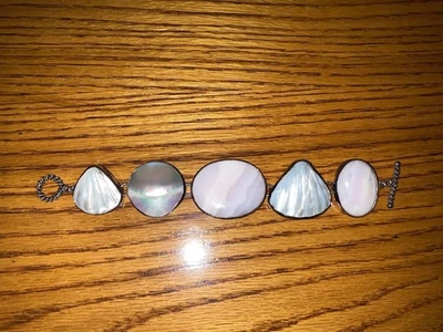 Mother Of Pearl Bracelet Sterling Silver Gemstone Bracelet - Image 1 of 4