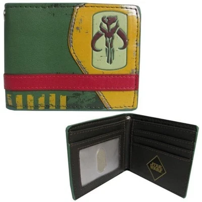 Star Wars Boba Fett Mandalorian Symbol Green Bi-Fold Wallet - Image 1 of 4