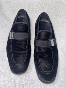 New sz 8 EE SALVATORE FERRAGAMO Black Velvet Grandioso Bit Loafer Men Shoes - Picture 1 of 8
