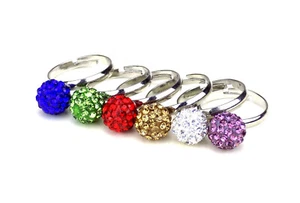 Ring gold offene Ringschiene Modeschmuck Zirkonia Strass Kugel Shamballa - Bild 1 von 2
