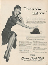 1944 Cannon Percale Sheets Guess Who That Was Commanders Wife Lady Legs Print Ad