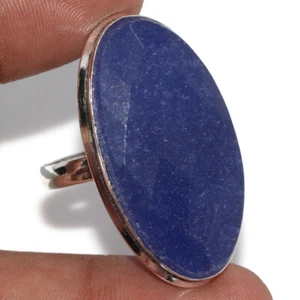 925 Silver Plated Simulated Blue Sapphire Ethnic Ring Jewelry Size Us 9 AU p431 - Picture 1 of 3
