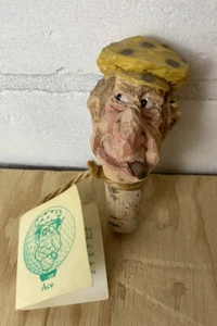 Chris Hammack Spit N Whittle Cork Bottle / Wine Stopper, Ace~Sleaze-Ball Golfer - Picture 1 of 11