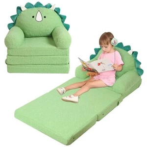 Foldable Kids Sofa Triceratops Toddler Couch with Tri Folding Foam Cushions C... - Picture 1 of 6