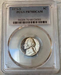 1976-S PCGS PR70DCAM Jefferson Nickel - Picture 1 of 2