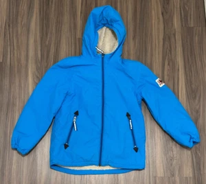 Mini Boden Blue Sherpa Lined Hooded Parka Pockets - Size 9-10Y - Picture 1 of 10