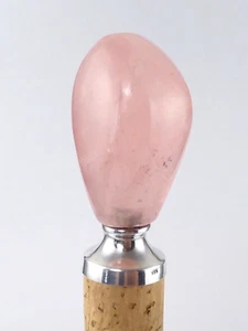Bonitos tapones decorativos cuarzo rosa y tapones de plata 935 para jarra / botella - Imagen 1 de 5
