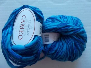 Reynolds Cameo mezcla lana hilo de moda torcido, azul verdadero, lote de 2 (55 yardas cada uno) - Imagen 1 de 2