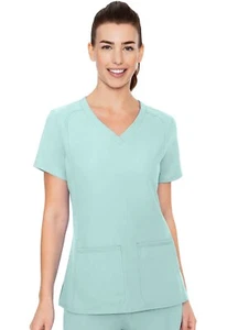 Med Couture MC Insight Women Scrubs Side Pocket Top MC2468 ARAQ Aqua Free Ship - Picture 1 of 3