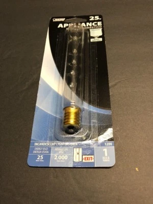 FEIT ELECTRIC 25-Watt T6.5 Clear Tubular Appliance Light Bulb w/ Int. Base. - Image 1 of 4