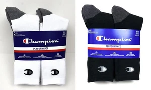 Champion Herren Hochleistungs Crew Socken, 8 Paar, Passform Schuhgröße 6-12 - Bild 1 von 9