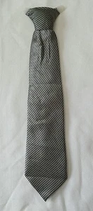 Cravatta da collo ragazzo 13 1/2" bianca e nera con clip - Foto 1 di 4