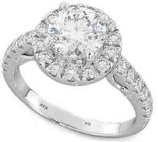 925 Sterling Silver Ladies Wedding Engagement Round Cut Halo Bridal Ring 