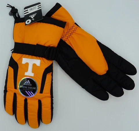 NCAA Tennessee Volunteers Adidas Men's Winter Ski Gloves w/ Gripper Palm NEW Cover
