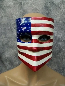 US Flagge Bauta Gesichtsmaske USA Stars Streifen venezianischer Karneval Maskerade politisch - Bild 1 von 12