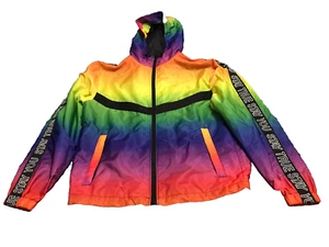 H&M Windbreaker Jacket Hooded Women Size Small Full Zip PRIDE Pockets - Picture 1 of 8