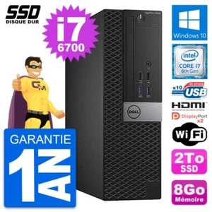 PC Dell OptiPlex 5040 SFF Intel i7-6700 RAM 8Go SSD 2To HDMI Windows 10 Wifi - Photo 1/7