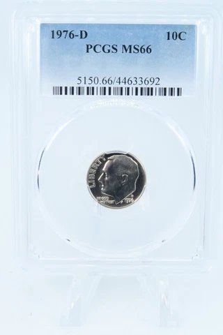 1976-D PCGS MS66 Roosevelt Dime Business Strike 10C Cover