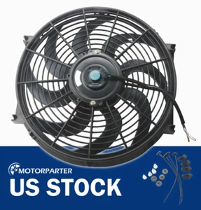 14 inch 8 blades Universal Kit Pull & Push Electric Radiator Engine Cooling Fan - Foto 1 di 11