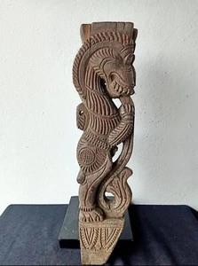 Antique wood carving wall bracket corbel Chinese Dragon lion 16 Inches - Picture 1 of 20