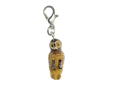 Owl Charm Pendant Charm Bracelet Miniblings Owl Bird Owl Thin Brown - Image 1 of 4