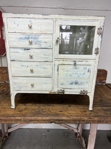Vintage Steel Medical Dental Cabinet Kitchen Bathroom, Buyer to Arrange Shipping Cover