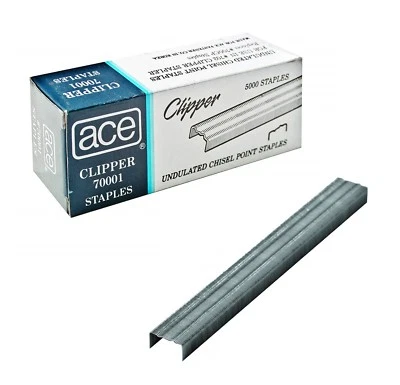 Ace Office Products 70001 Staples, Undulated, For 07020 Clipper Plier, 5000/BX - Image 1 of 2