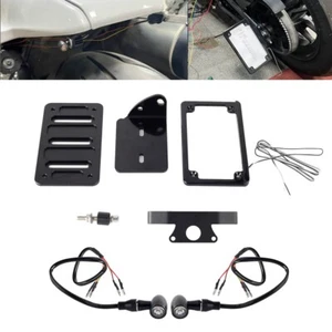 LED Mini Turn Signal Tail Light w/ License Plate Bracket Fit Sportster S RH1250S - Imagen 1 de 11