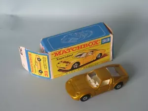 Matchbox Superfast 33 Lamborghini Miura ROSA Base en Caja RARO Lesney Inglaterra - Imagen 1 de 4