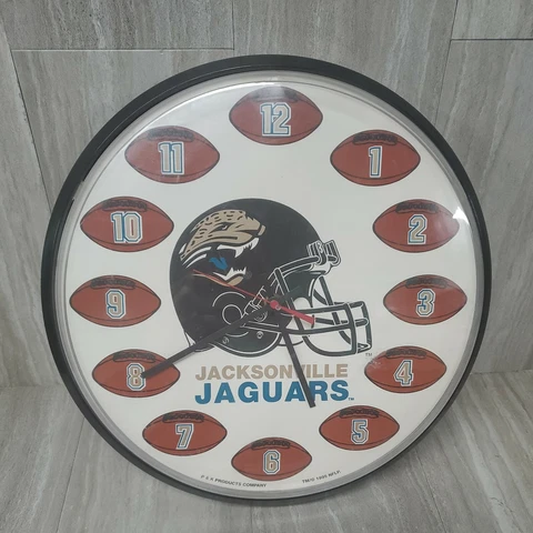 1995 Jacksonville Jaguar NFL Vintage Wall Clock P&K Products Company Not Working Cover