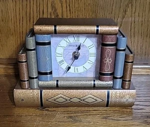Howard Miller Mantle Clock (Works) Model # 645-421 Stacked Books Hidden Drawer - Picture 1 of 6