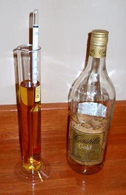 PROOF & TRALLE % ALCOHOL HYDROMETER for MOONSHINE STILL and DISTILLED SPIRITS - Image 1 of 4