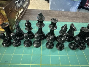 Turnier US Schachspiel mit aufrollbarem Vinylbrett & gewichteten Kunststofffiguren/Koffer - Bild 1 von 8