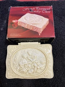Vintage 1984 French Antique Style Jewelry Treasure Box Hinged Mirrored Lid NOS 2 - Picture 1 of 4