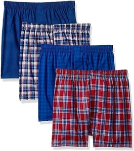 Hanes Men's 4-Pack Comfortblend Woven Boxers with Freshiq - Picture 1 of 2