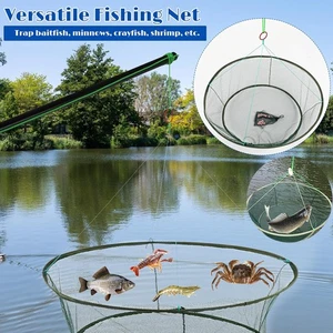 Red de desembarco de pesca plegable red de captura de peces cangrejo camarón malla trampa - Imagen 1 de 24