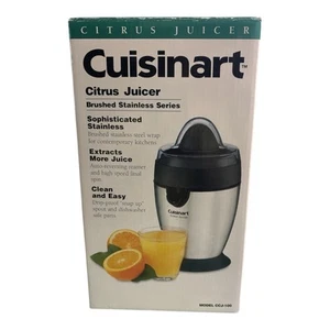 Exprimidor de cítricos Cuisinart modelo #CCJ-100 acero inoxidable cepillado nuevo caja abierta - Imagen 1 de 8