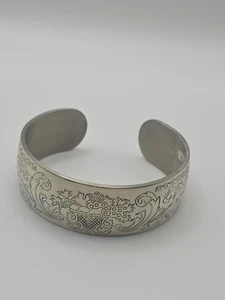 Brazalete pulsera vintage Kirk Stieff peltre cesta de fruta - Imagen 1 de 6
