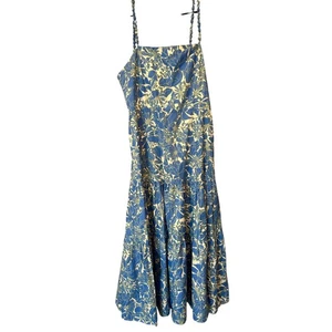 O.P.T Anthropologie BLU e BIANCO DAGNEY abito midi floreale senza maniche donna 8 - Foto 1 di 7
