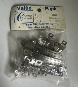 "Paquete de colección de 10 pasadores franceses de metal plateado hágalo usted mismo pinza de moño para el cabello 3"" - Nuevo" - Imagen 1 de 2