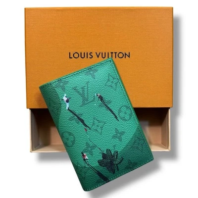 Louis Vuitton Golf Green Leather Pocket Organizer LV Monogram Men's Card Holder - Image 1 of 4