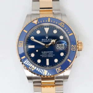 2025 New Rolex 126613LB Submariner 41mm 18K Yellow Gold Steel Blue on Blue Watch - Picture 1 of 13