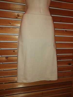 Nueva FALDA Van Heusen Beige Recta Carrera Mezcla Algodón Elastizada Comodidad Talla 4 Med Foto 1 de 4