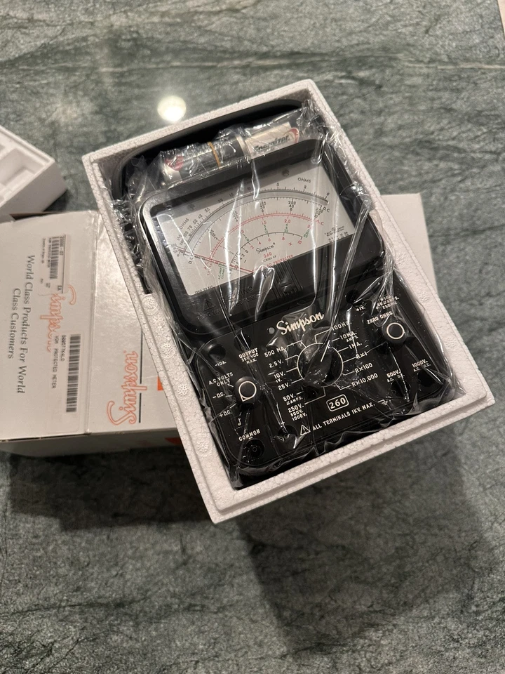 NEW 260-8P Simpson 12391, Relay Protected Black Analog Multimeter IN BOX - Image 1 of 3