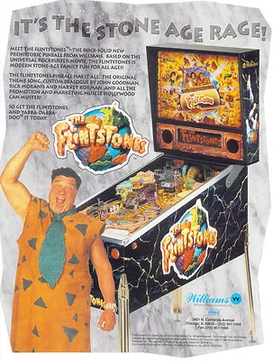 1994 WILLIAMS THE FLINTSTONES PINBALL FLYER - Image 1 of 2