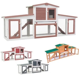 80.3' Large Chicken Coop Rabbit Hutch Outdoor Backyard House w/ Nesting Box&Ramp - Picture 1 of 21
